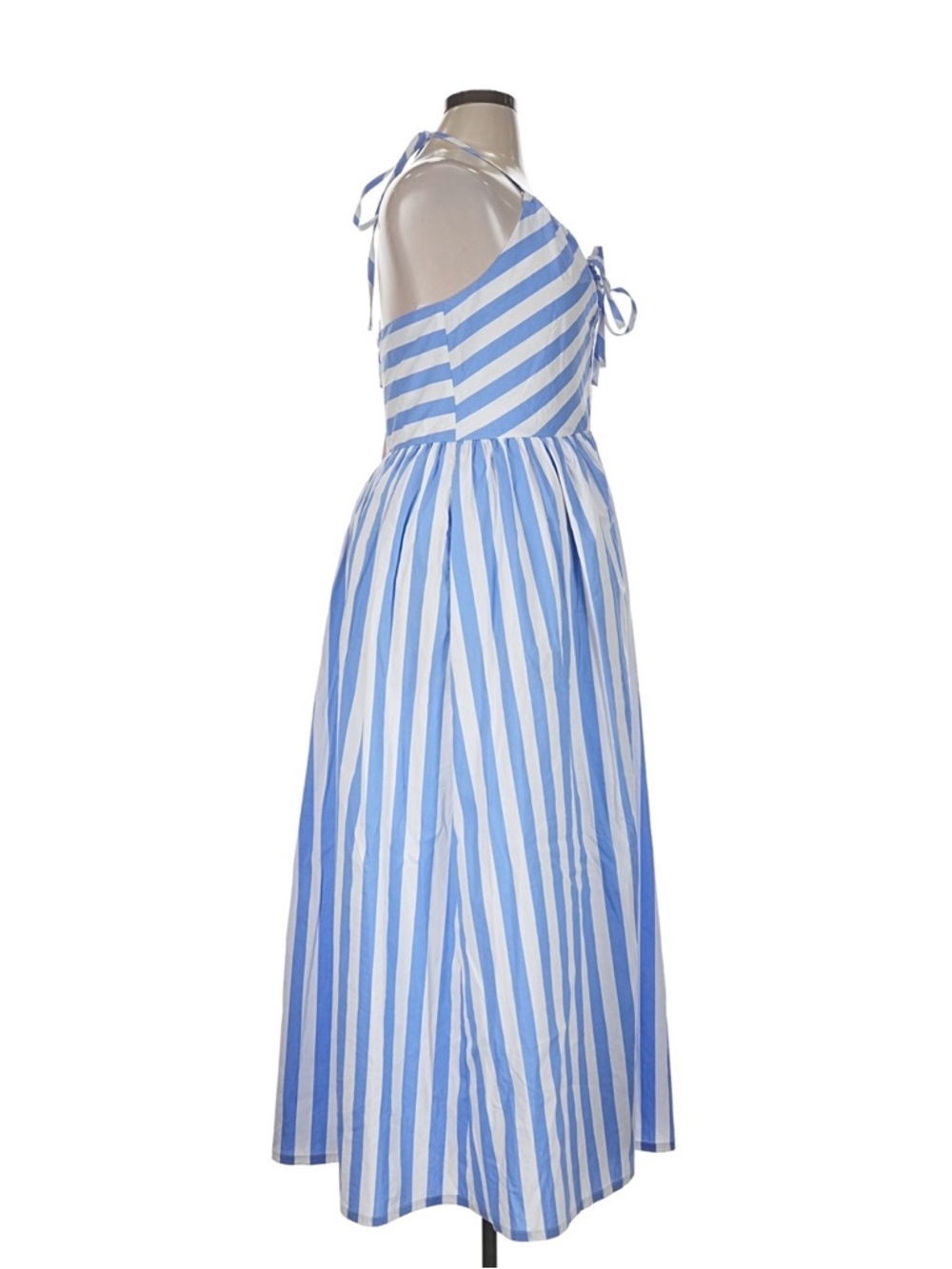 Avec Les Filles Blue & White Striped Halter Maxi Dress - Picture 7 of 8